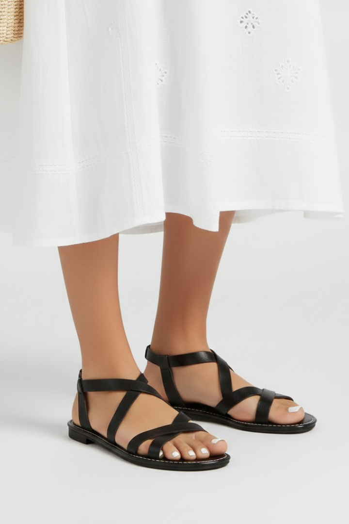 Comfortable Flat Sandals for Women Crisscross-Strap