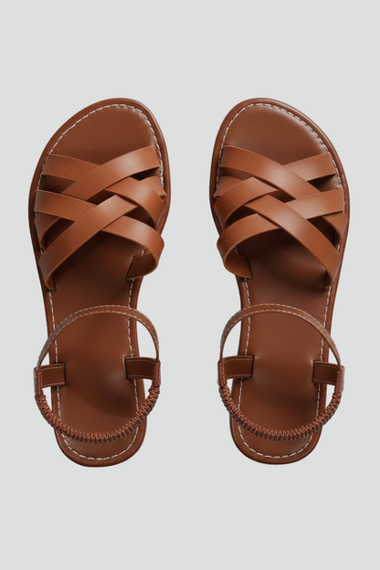 Comfortable Flat Sandals for Women Crisscross-Strap Woven