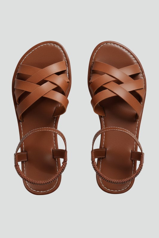 Comfortable Flat Sandals for Women Crisscross-Strap Woven