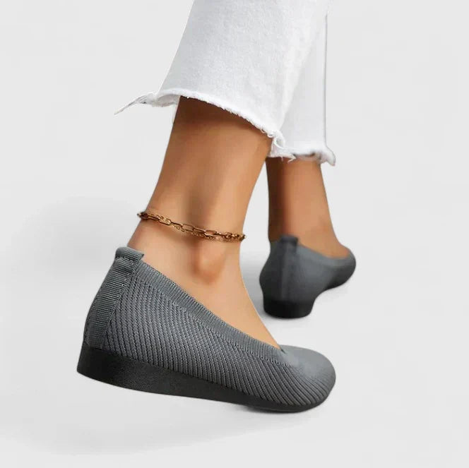 Comfortable Ballet Flats for Women Knit Slip-On Round-Toe