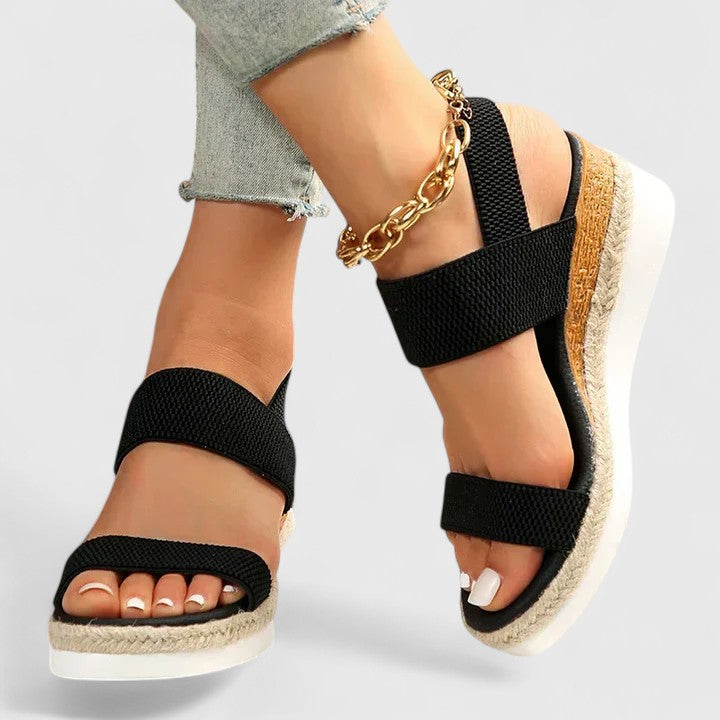 Comfortable Wedge Sandals for Women Espadrille Ankle-Strap Platform