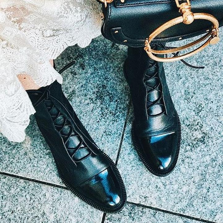 Effortless Ankle Boots for Women Lace-Up Leather