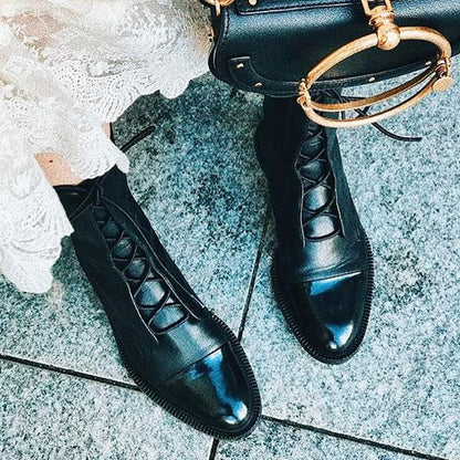 Effortless Ankle Boots for Women Lace-Up Leather