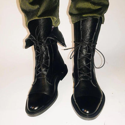 Effortless Ankle Boots for Women Lace-Up Leather