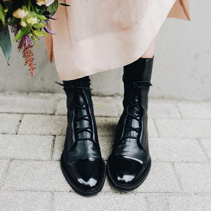 Effortless Ankle Boots for Women Lace-Up Leather