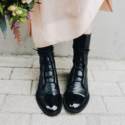 Effortless Ankle Boots for Women Lace-Up Leather