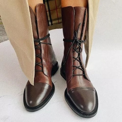 Effortless Ankle Boots for Women Lace-Up Leather