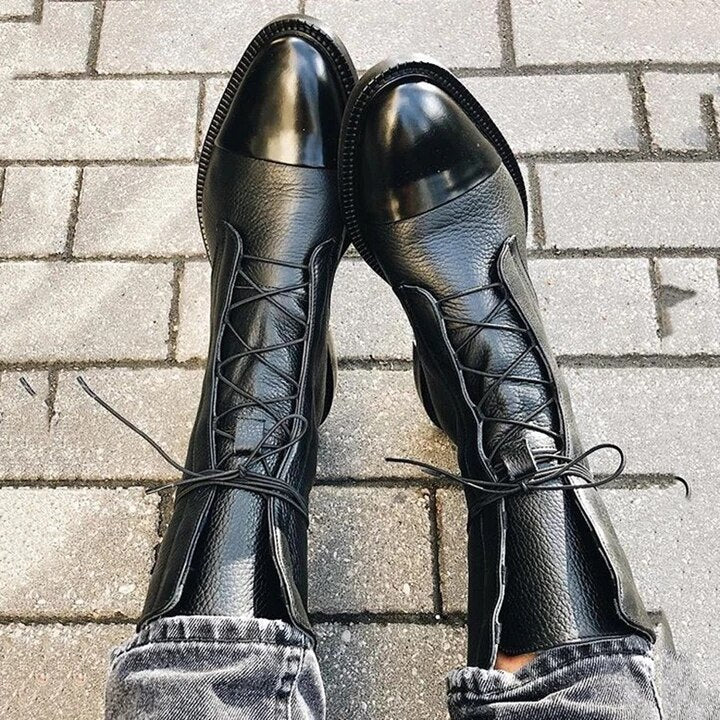 Effortless Ankle Boots for Women Lace-Up Leather