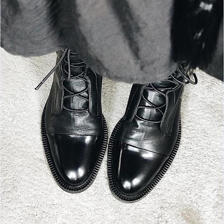 Effortless Ankle Boots for Women Lace-Up Leather