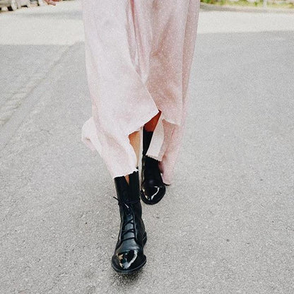 Effortless Ankle Boots for Women Lace-Up Leather