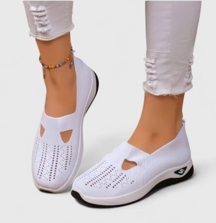 Comfortable Slip-On Sneakers for Women Knit Cutout Platform