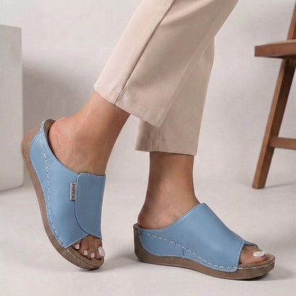 Comfortable Wedge Slip-On Mules for Women Open-Toe