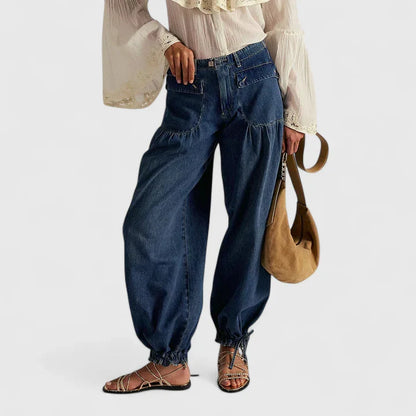 Elegant Harem Pants for Women Cargo-Pocket Cinched-Ankle