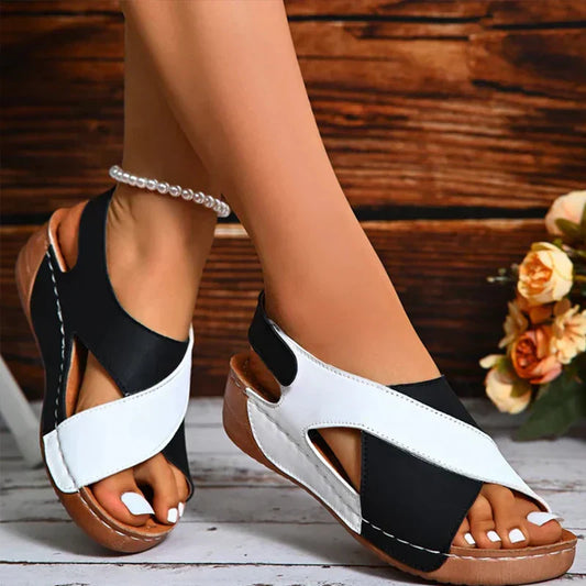 Comfortable Wedge Sandals for Women Crisscross-Strap