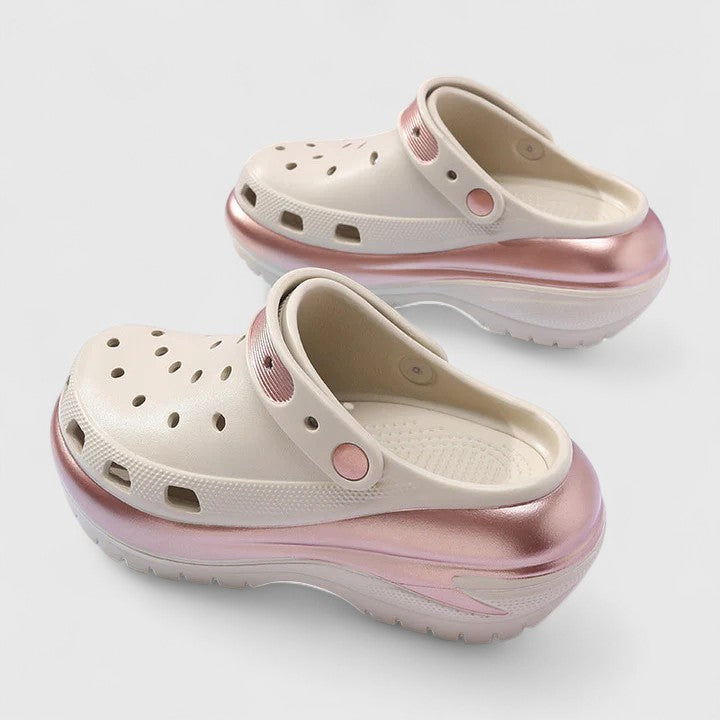 Comfortable Platform Clogs for Women Chunky Slip-On Vented