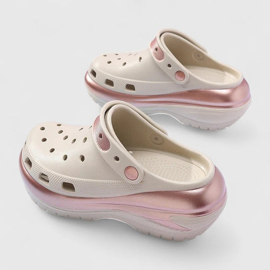 Comfortable Platform Clogs for Women Chunky Slip-On Vented