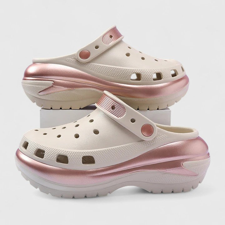 Comfortable Platform Clogs for Women Chunky Slip-On Vented
