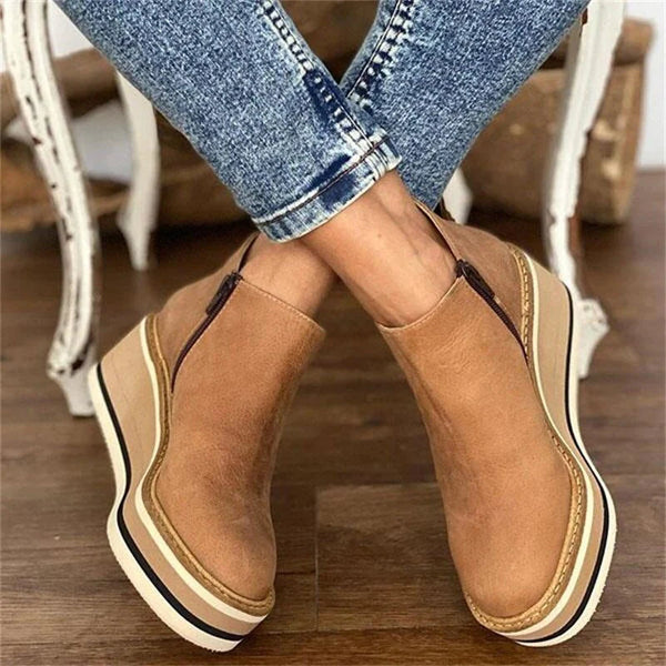 Comfortable Platform Ankle Boots for Women Suede