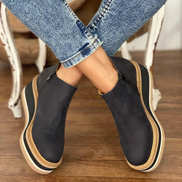 Comfortable Platform Ankle Boots for Women Suede