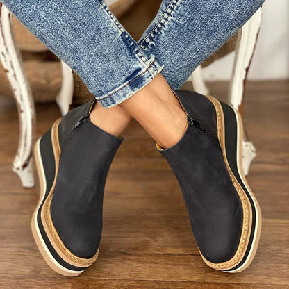 Comfortable Platform Ankle Boots for Women Suede