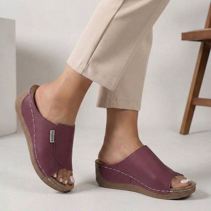 Comfortable Wedge Slip-On Mules for Women Open-Toe