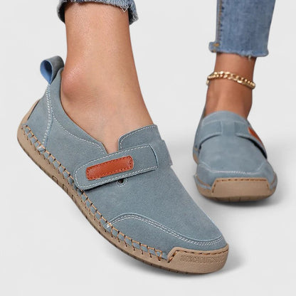 Comfortable Loafers for Women Suede Slip-On Stitched-Trim