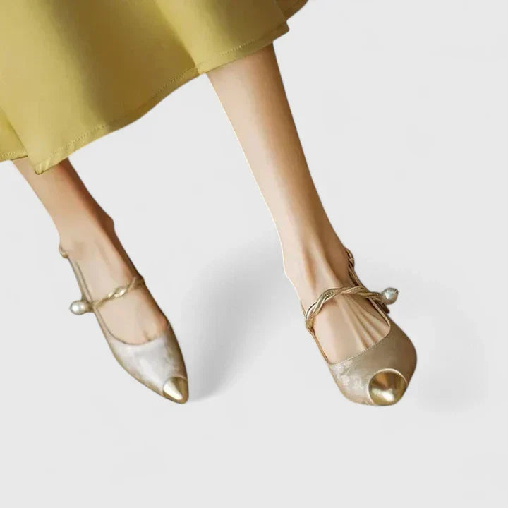 Elegant Kitten Heels for Women Slingback Pointed-Toe Embellished