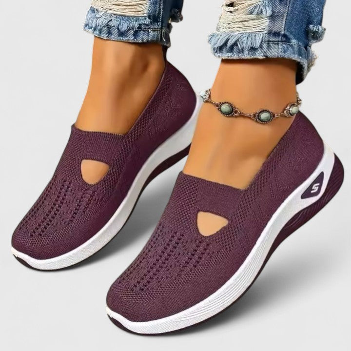 Comfortable Slip-On Sneakers for Women Knit Cutout Platform