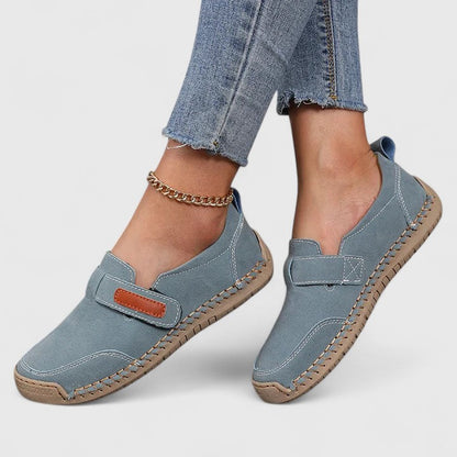 Comfortable Loafers for Women Suede Slip-On Stitched-Trim