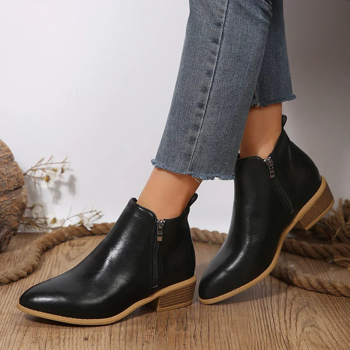 Comfortable Ankle Boots for Women Side-Zip
