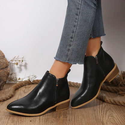 Comfortable Ankle Boots for Women Side-Zip