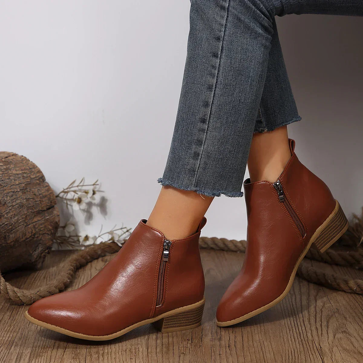 Comfortable Ankle Boots for Women Side-Zip