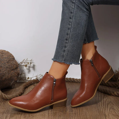 Comfortable Ankle Boots for Women Side-Zip