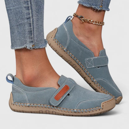 Comfortable Loafers for Women Suede Slip-On Stitched-Trim