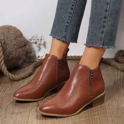 Comfortable Ankle Boots for Women Side-Zip