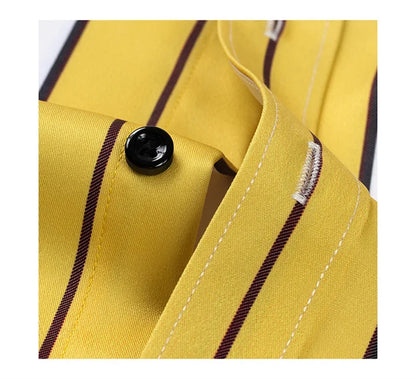 Classic Striped Shirt for Men Button-Down Long-Sleeve