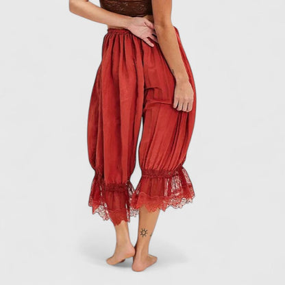 Comfortable Harem Pants for Women Ruffle Lace-Hem