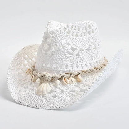 Elegant Hat for Women Woven Shell-Trim