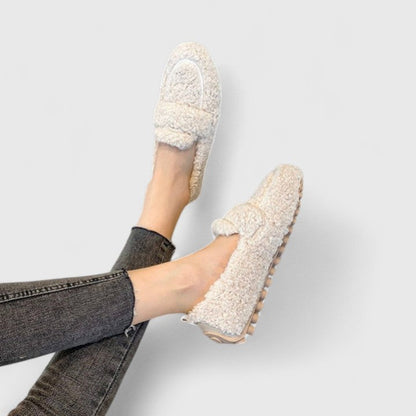 Comfortable Slippers for Women Fleece Slip-On Round-Toe