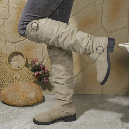 Effortless Over-the-Knee Boots for Women Slouchy Suede