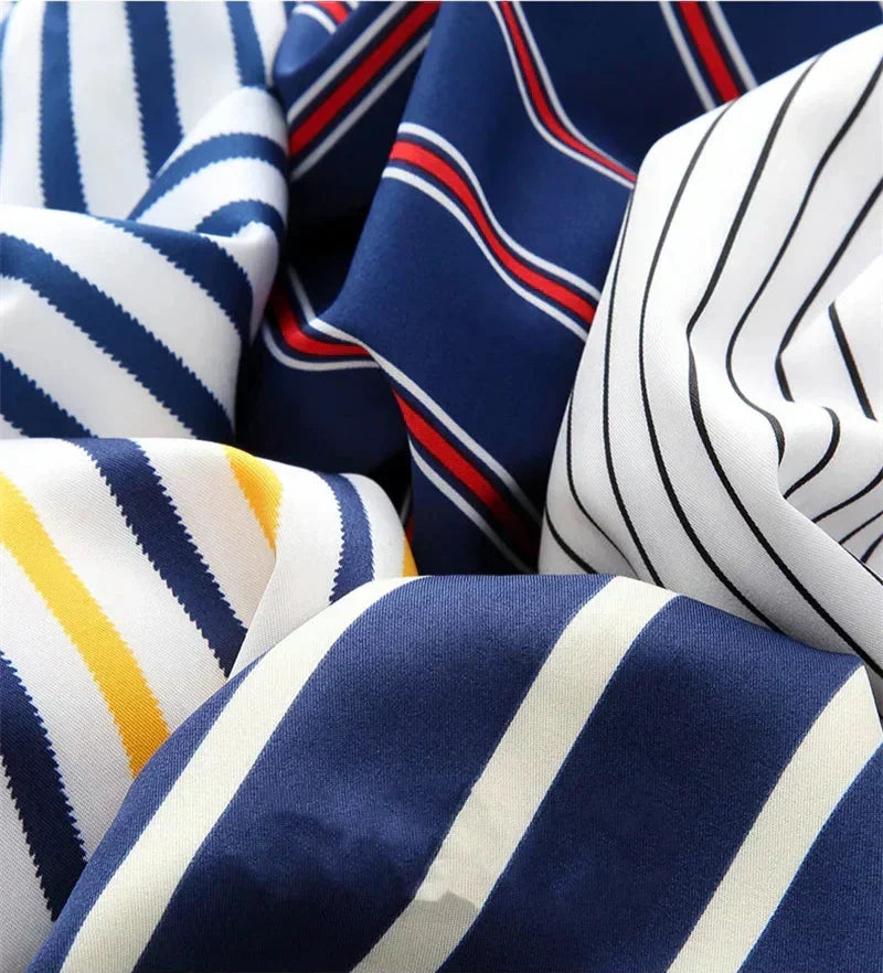 Classic Striped Shirt for Men Button-Down Long-Sleeve