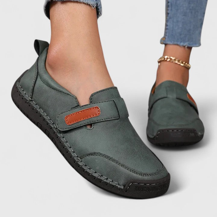 Comfortable Loafers for Women Suede Slip-On Stitched-Trim