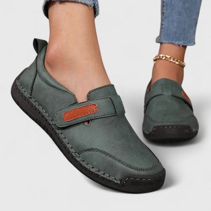 Comfortable Loafers for Women Suede Slip-On Stitched-Trim
