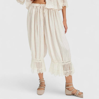 Comfortable Harem Pants for Women Ruffle Lace-Hem
