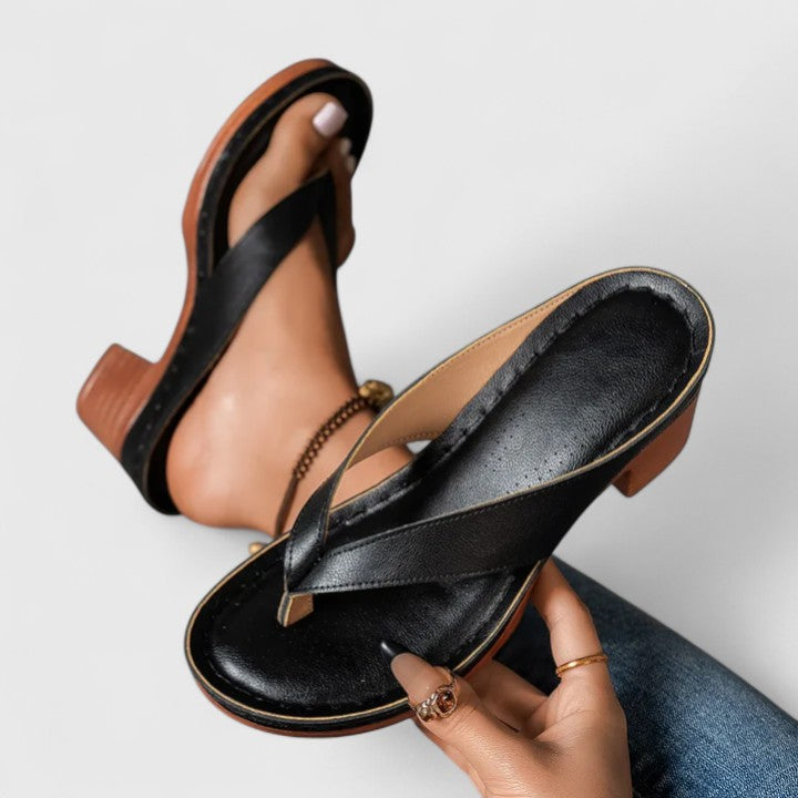 Stylish Thong Sandals for Women Block-Heel Open-Toe