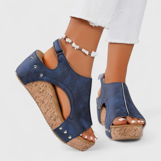 Stylish Wedge Sandals for Women Cutout Ankle-Strap Platform