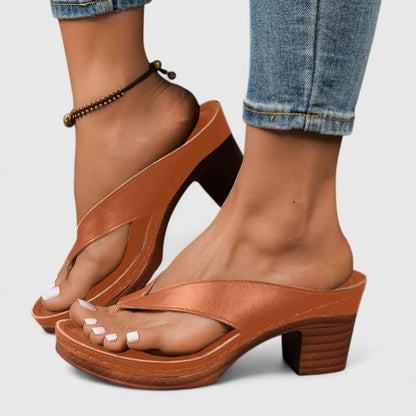 Stylish Thong Sandals for Women Block-Heel Open-Toe