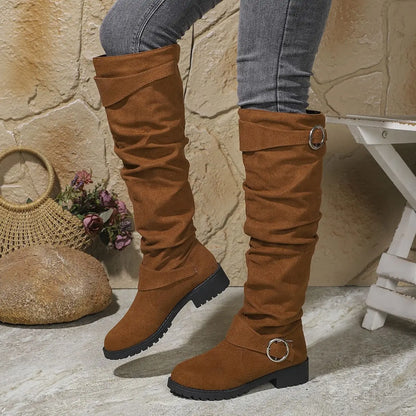 Effortless Over-the-Knee Boots for Women Slouchy Suede