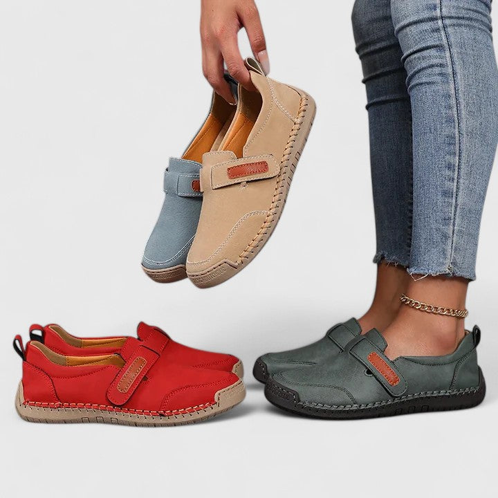 Comfortable Loafers for Women Suede Slip-On Stitched-Trim