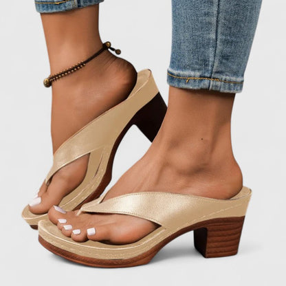 Stylish Thong Sandals for Women Block-Heel Open-Toe